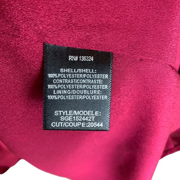 Halston Heritage Mini Dress Womens S Maroon Off The Shoulder Ruffled Neck NWT - Picture 11 of 13